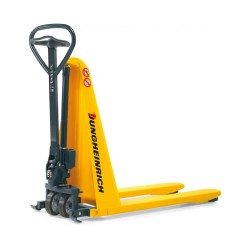 Ročni paletni viličar Jungheinrich AMX 10 z ročnim škarjastim dvigom lahko uporabljate tudi kot ročni viličar za prevoz blaga