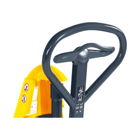 Ročni paletni viličar Jungheinrich AMX 10 z ročnim škarjastim dvigom - Ergonomska upravljalna ročica