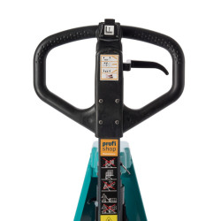 Ameise PTM 1.0, nosilnost 1000 kg, z električnim škarjastim dvigom - ročica z ergonomskim ročajem