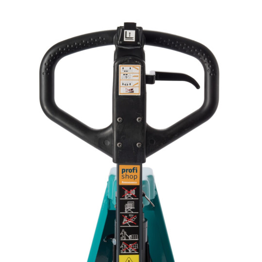 Ameise PTM 1.0, nosilnost 1000 kg, z električnim škarjastim dvigom - ročica z ergonomskim ročajem