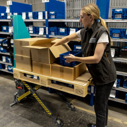 Ameise PTM 1.0, nosilnost 1000 kg, z električnim škarjastim dvigom - ergonomska višina