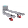 Electric pedestrian truck Ameise PTE 1.3 Li-ion - Tandem load rollers and entry rollers at fork tips