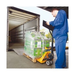 Hand pallet truck with integrated weighing scale Jungheinrich AMW 22 - Example of use