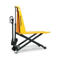 Hand pallet truck Jungheinrich AMX 10 (1t capacity) with manual scissor lift and support rollers